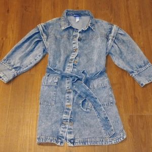 Future Collective with Kahlana Barfield Brown  Long Sleeve Utility Denim Dress